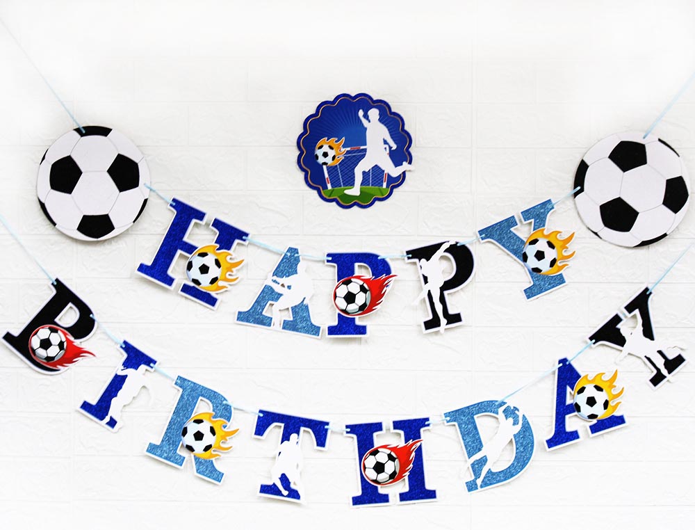 Football Blue Birthday Jointed Banner